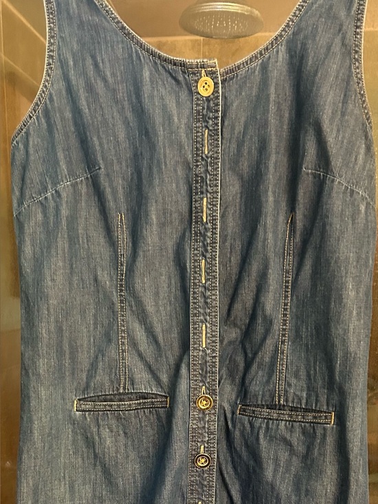 Talbots Dresses & Skirts - Talbots Dark Blue Denim Button-Front Knee Length Dress